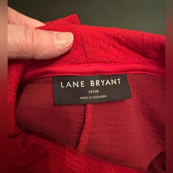 Lane Bryant Relaxed Cowlneck Textured Pullover Top Sweatshirt Red Size 14/16 - Picture 6 of 6